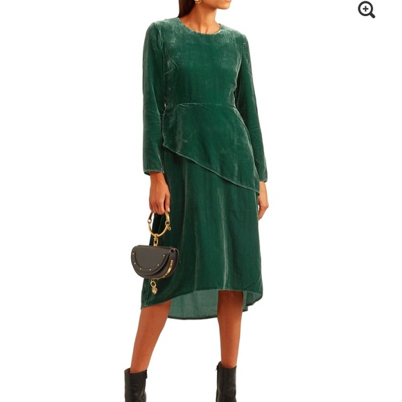 maje green velvet dress